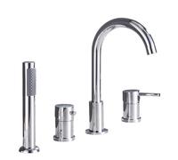 YRYRHX Grifo de baño de 4 Orificios con Cabezal de Ducha extraíble y Manguera, Grifo Monomando para Ducha, Juego de Cabezal de Ducha y Manguera cromados para grifos de baño Household faucets