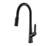 YRYRHX Grifo de Cocina extraíble de 3 vías Grifos Monomando de Cocina Negros Caño de Cuello de Cisne Grifo de Cocina de Agua Potable de 3 vías Grifo para Fregadero de Cocina 3 en 1 Household faucets
