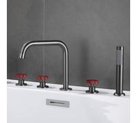 YRYRHX Grifo Mezclador para Ducha de baño de Cubierta Grifos Monomando para baño Grises con Ducha Grifo Giratorio de 360 Grados con Doble Palanca Rojo Household faucets