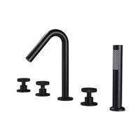 YRYRHX Grifo Mezclador para Ducha de baño montado en Cubierta, grifos mezcladores de baño de Doble manija Negros con Ducha, Grifo Giratorio de 360 Grados Household faucets