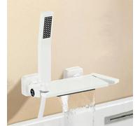 YRYRHX Grifo Monomando para Ducha de baño con Cascada Blanca, Grifo Mezclador Monomando, Cabezal de Ducha y Juego de Manguera para grifos de baño-B Household faucets