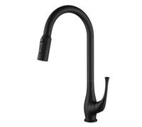 YRYRHX Grifos de cocina de 3 vías con rociador extraíble, grifos mezcladores de cocina negros, grifo monomando de 1 orificio con cuello de cisne, grifo para beber, grifos mezcladores para fregadero de