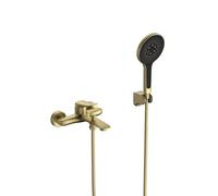 YRYRHX Grifos Monomando para Ducha Grifo Monomando para Ducha de baño de Oro Cepillado montado en la Pared, Grifo Mezclador para baño con Accesorio de Ducha Grifo Mezclador para baño con Ducha