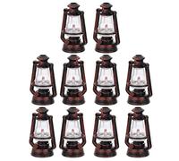 YRYRYW 10 Piezas de decoración en Forma de lámpara de Queroseno Retro, Adorno de árbol de Navidad Vintage para decoración de Fiesta en el hogar, linternas en Miniatura para Ambiente Festivo Household