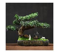 YRYRYW Árboles Artificiales Bonsai Pino Plantas Artificiales en macetas Plantas de casa Bonsái de imitación Adorno Interior para baño Hogar Cocina Oficina Decoración Feng Shui Bonsái Artificial