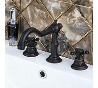 YRYRYW Bathroom Kitchen Basin Mixer Tap Sink Faucet 2 Handles 3Pcs Gold Bathroom Basin Faucet Bathtub Tap-Chrome Polish,Oil Rubbed Bronze Household faucets
