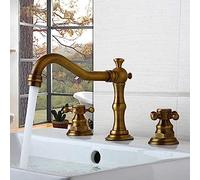 YRYRYW Bathroom Kitchen Basin Mixer Tap Sink Faucet 2 Handles 3Pcs Gold Bathroom Basin Faucet Bathtub Tap-Chrome Polish,Antique Brass Household faucets