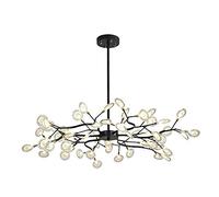 YRYRYW Black durante la rama de la luz Altura ajustable Techo Luz Luz de luz Vintage industrial para la iluminación del comedor de la cocina, Sputnik Firefly Chandelier-Black y Lollipop Glass Lampside