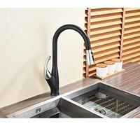 YRYRYW Black Kitchen Sink Mixers One Handle Stream Sprayer Shower Head Deck Mounted Pull out Kitchen Faucet Pull Down Hot Cold Household faucets