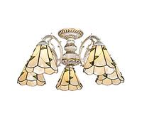 YRYRYW Cámara de araña de Arte Creativo cálido, candelabro Pastoral Country, Estudio de Comedor de Dormitorio de Sala de Estar, e27 European Pastoral Mediterranean Lamp-White. 5 Cabeza Household