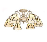 YRYRYW Cámara de araña de Arte Creativo cálido, candelabro Pastoral Country, Estudio de Comedor de Dormitorio de Sala de Estar, e27 European Pastoral Mediterranean Lamp-White. 6 Cabeza Household