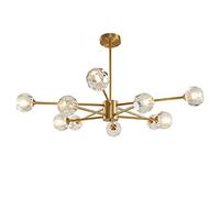 YRYRYW Comedor de Dormitorio de Sala de Estar, G9 Northern Europe All Cobper Light Luxury Crystal Chandeliers, Nordic Molecular Branch Lamps-Copper 10 Cabeza Household faucets