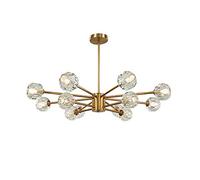 YRYRYW Comedor de Dormitorio de Sala de Estar, G9 Northern Europe All Copper Light Luxury Crystal Chandeliers, Nordic Molecular Branch Lamps-Copper 12 Head Household faucets