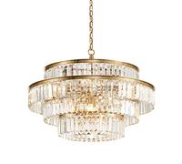 YRYRYW con ④ ④ ④ ④ ④ ④ ④ ④ ④ de lámpara de Cristal de Lujo de luz e1④, lámpara de Techo LED de Montaje en Descarga, araña de Cristal Redonda de Lujo, para el Comedor de Bronce de decoración de la