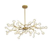 YRYRYW con Sombra de Vidrio para la Sala de Estar, Rama LED de 54 Luces Durante la luz de Techo Colgante de Interior Ajustable Luz Nordic Firefly Sputnik Gold y Gold de lámpara de Vidrio Lollipop 54