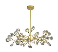 YRYRYW con Sombra de Vidrio para la Sala de Estar, Rama LED de 54 Luces Durante la luz de Techo Colgante de Interior Ajustable Luz Nordic Firefly Sputnik Gold y Smok Household faucets