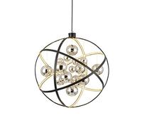 YRYRYW Creative Concise Iron Art Chandelier,Study Room Bedroom Kitchen Aisle Corridor Clothing Store Window Light,LED Post- Terrestrial Globe Chandelier-Black and White Light 60cm Household faucets