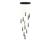 YRYRYW Creativity LED Ceiling Lamp For Living Room Spiral Staircase,Nordic Adjustable Spiral Chandelier,Wind Chimes Shape During Lamp,Led Stair Chandeliers-Black Warm Light 12t Household faucets