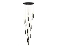 YRYRYW Creativity LED Ceiling Lamp For Living Room Spiral Staircase,Nordic Adjustable Spiral Chandelier,Wind Chimes Shape During Lamp,Led Stair Chandeliers-Black Warm Light 18t Household faucets