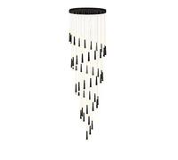 YRYRYW Creativity LED Ceiling Lamp For Living Room Spiral Staircase,Nordic Adjustable Spiral Chandelier,Wind Chimes Shape During Lamp,Led Stair Chandeliers-Black and White Light 40t Household faucets