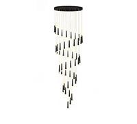 YRYRYW Creativity LED Ceiling Lamp For Living Room Spiral Staircase,Nordic Adjustable Spiral Chandelier,Wind Chimes Shape During Lamp,Led Stair Chandeliers-Black Warm Light 48t Household faucets