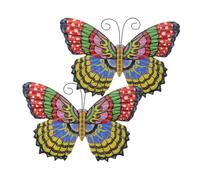 YRYRYW Decoración Colgante de Pared de Mariposa de Metal, Arte del Hierro, decoración de jardín al Aire Libre, 2 uds. Household faucets