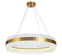 YRYRYW Duplex Villa Living Room Lamp,Bedroom Dining Room Chandelier,LED Nordic Light Luxury Ring Crystal Lamp, Postmodern Lighting-Three-Color Light Change 40cm Household faucets