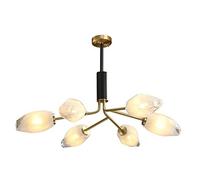 YRYRYW E14 All Copper Post-American Chandelier, lámparas de diseñador Chinas LED, para Sala de Estar en casa Villa Hotel Comedor de Comedor 6 Cabeza Household faucets