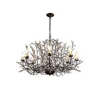 YRYRYW E14 American Retro Crystal Chandelier,Bedroom Study Living Room Dining Room,Personality Creative Industrial Style Chandelier-Black. 8 Head Household faucets