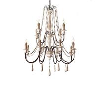 YRYRYW E14 Lámpara de araña de Granja Retro Elegante e14, Altura Ajustable de lámparas de Techo Colgantes, Madera de Metal Antiguo Durante la luz, para la Sala de Cocina de la casa del Dormitorio de