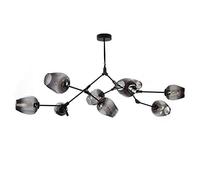 YRYRYW E27 Base Monte Semi Descarga Durante la luz Molecular lámpara de Vidrio Luz de Techo Industrial para Comedor Salón de Estar Dormitorio de la Cocina de la Cocina de la luz Gris Negro 9 Cabeza