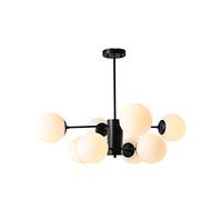 YRYRYW E27 Fuente de luz Lámpara de Vidrio Durante Light Creativity Sputnik Candelier Matte Black Techo Luz del Norte de Europa Corredor Corredor Lámpara Black Luck White Lampste 8 Cabeza Household