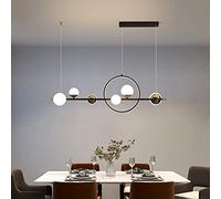 YRYRYW E27+LED Nordic Restaurant Chandelier,Creative Personality Magic Bean Long Bar Dining Table Bar Chandelier-Black and Gold 112 * 35cm Household faucets