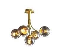 YRYRYW El Frijol mágico de Lujo Ligero Chupa la lámpara Superior, la lámpara de araña de Vidrio E27 Durante la luz, latón Cepillado con Globos Blancos de la Rama de la Rama de la Rama de Techo de la