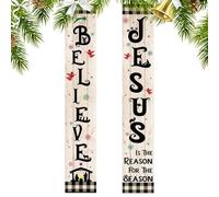 YRYRYW Estandarte de Navidad de la Santa Natividad | Banderas de Jesús para Exteriores - Cartel Resistente a la Intemperie a Cuadros de búfalo para Decoraciones navideñas, Interiores y Exteriores,