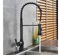 YRYRYW Faucet Black Kitchen Faucet, Cold Water Mixer Tap Spring Installed On The Deck, Kitchen Pull-Down Mixer Crane 2 Function Water Outlet Household faucets