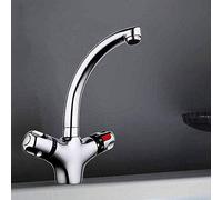 YRYRYW Faucet The Brass Solid Thermostatic Basin Faucet Installed On The Deck is Chrome-Plated to Complete The Dual-Handle Hot and Cold Water Mixer Household faucets