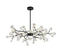 YRYRYW G4 Fuente de luz Rama Firefly Altura de Altura Ajustable Luz de Techo para el Comedor Baño Dormitorio de la Sala de Estar Black and Transparent Glass 54 Cabeza Household faucets