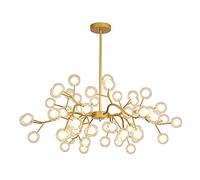 YRYRYW G4 Globo de Vidrio Ajustable Durante Las Luces lámparas de lámpara de Sputnik para Sala de Estar Dormitorio de Comedor, Lujosa lámpara de luciérnaga Dorado. 63 Cabeza Household faucets