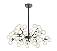YRYRYW G4 Globo de vidrio ajustable Durante las luces lámparas de lámparas de sputnik para sala de estar dormitorio de comedor, lujosa lámpara de fuego de luciérnaga negra. 45 cabeza Household faucets