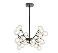 YRYRYW G4 Globo de vidrio ajustable Durante las luces lámparas de lámparas de sputnik para sala de estar dormitorio de comedor, lujosa lámpara de fuego de luciérnaga negra. 30 cabeza Household faucets