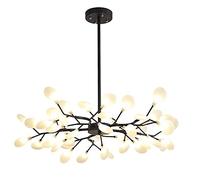 YRYRYW G4 Light Fuente Branch Firefly Altura de Altura Ajustable Luz de Techo para el Comedor Baño Dormitorio de la Sala de Estar, Negro y Mate de lámpara de Vidrio 45 Cabeza Household faucets