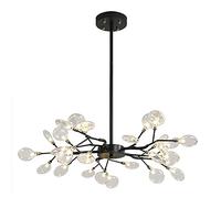 YRYRYW G4 Light Fuente Branch Firefly Altura de Altura Ajustable Luz de Techo para el Comedor Baño Dormitorio de la Sala de Estar Black and Transparent Glass Ssechade 30 Household faucets