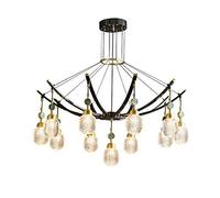 YRYRYW G9 Nordic All Copper Light Luxury Crystal Chandelier,Creative Personality Chandelier,Bar Living Room Bedroom Dining Room Sample Light-Black and Copper 11t Household faucets