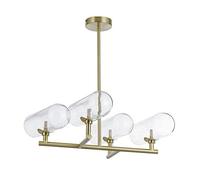 YRYRYW G9 Nordic Creative Handmade Glass Capsule Art Chandelier,Home Living Room Dining Room Bedroom,Postmodern Light Luxury Designer Chandelier-Gold Clear Glass 4 Head Household faucets