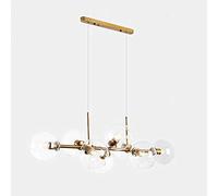 YRYRYW Globo de vidrio soplado a mano de 8 luces de mediados de siglo durante las ramas de iluminación, accesorio de lámpara de techo molecular E27 para sala de estar, araña de e27long Sputnik comedor