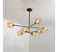 YRYRYW Home Living Room Bedroom Dining Room Study, Concise Magic Bean Chandelier,E27 Nordic Creative Molecular Chandelier-Cognac 8 Head Household faucets