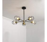 YRYRYW Home Living Room Bedroom Dining Room Study, Concise Magic Bean Chandelier,E27 Nordic Creative Molecular Chandelier-Smoke Gray 5 Head Household faucets