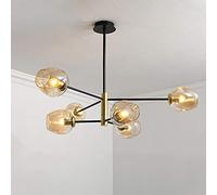 YRYRYW Home Living Room Bedroom Dining Room Study, Concise Magic Bean Chandelier,E27 Nordic Creative Molecular Chandelier-Cognac 6 Head Household faucets