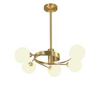 YRYRYW Iluminación Creativa de Personalidad posmoderna, G9 Nordic All Copper Minimalista Molecular Magic Bean Chandelier, Bedroom Living Room Lights Lights Milk White Matte Cover 55 * 20cm Household